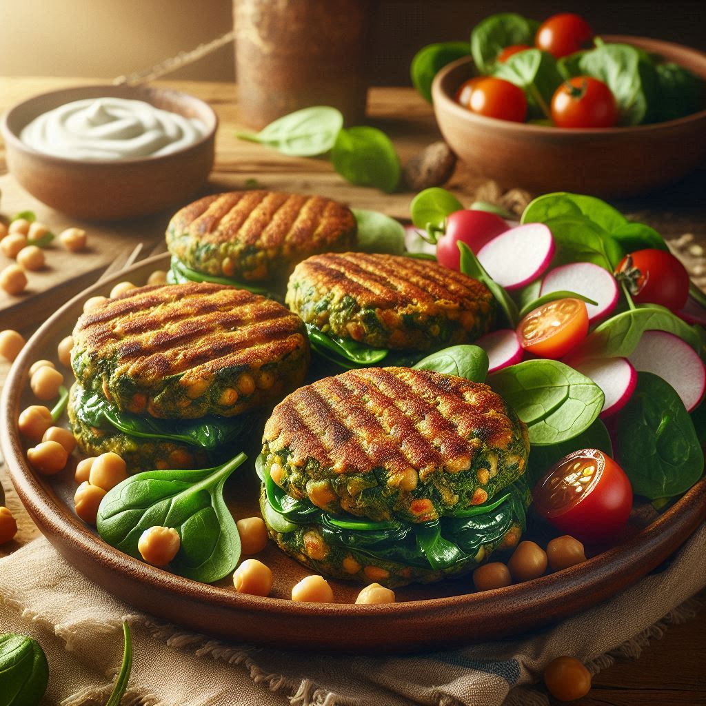 Veggie Burger Ceci e Spinaci (Fatti in Casa e Leggeri)
