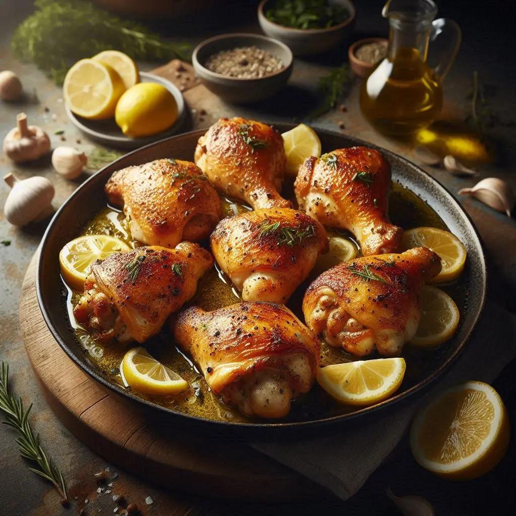 Cosce di Pollo Aglio e Limone (Pelle Croccante in Friggitrice ad Aria)