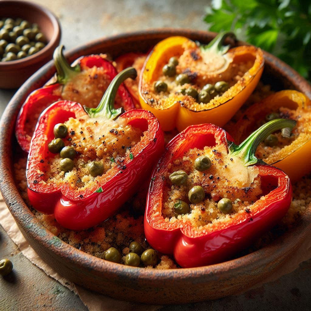 Peperoni Gratinati (Saporiti con Capperi e Aglio)