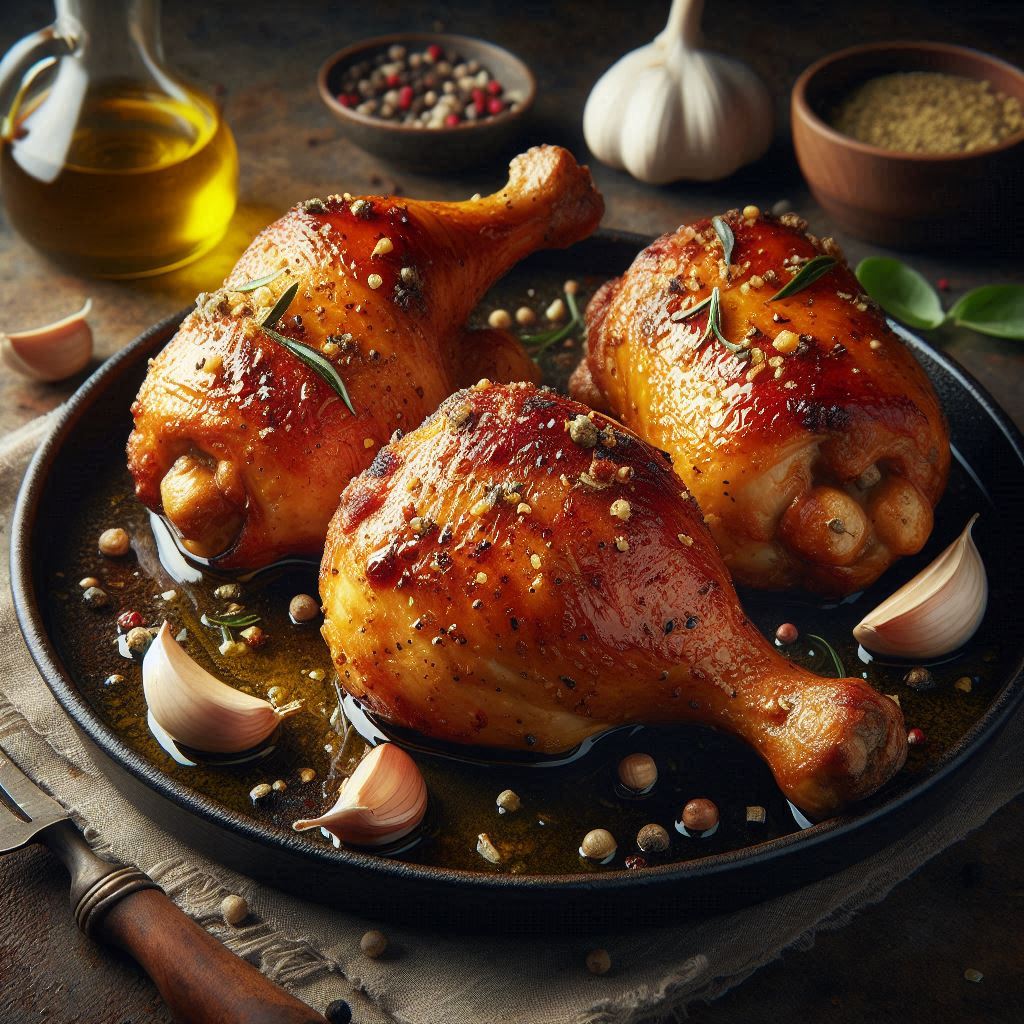 Pollo Arrosto Aglio ed Erbe (Pelle Super Croccante e Senza Olio)