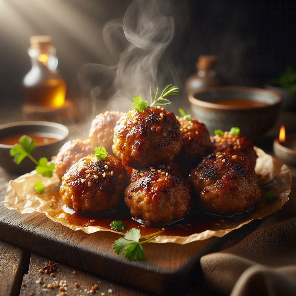 Soy-Miso Glazed Japanese Meatballs