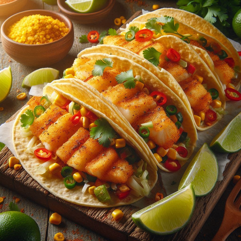 Zesty Cornmeal Fish Tacos