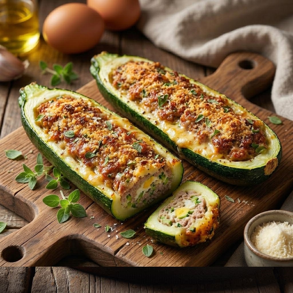 Zucchine Ripiene alla Ligure in Friggitrice ad Aria (Gratinate)
